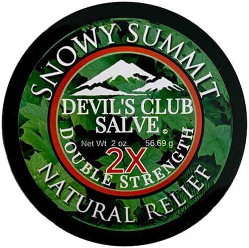 Snowy Summit Devil's Club Salve 2X - Handmade All-Natural Double Strength Muscle Rub with Light Scent - Quick Absorbing Herbal Salve with Alaskan Ingredients - 2X Potency for Effectiveness - Image 1