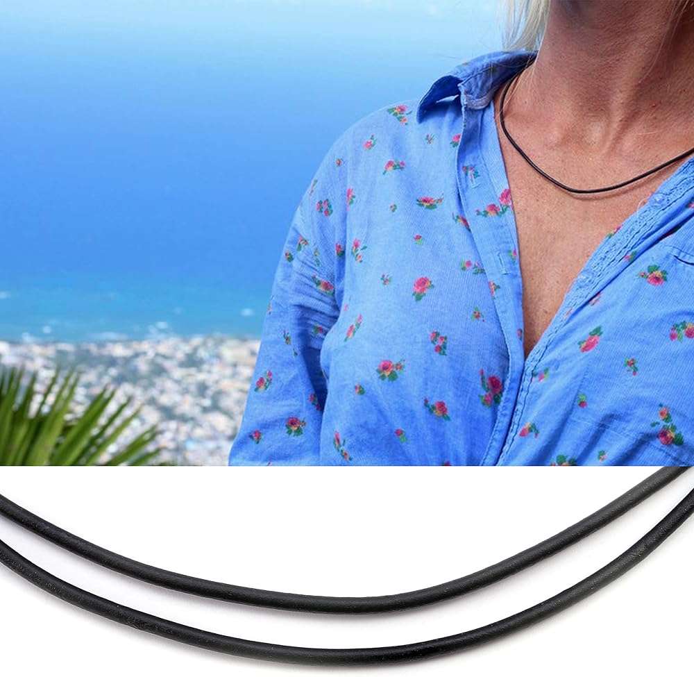 Premium Black Leather Cord Choker Necklace Double Knotted Adjustable Natural Cowrie Shell Necklace for Women Men - Image 5