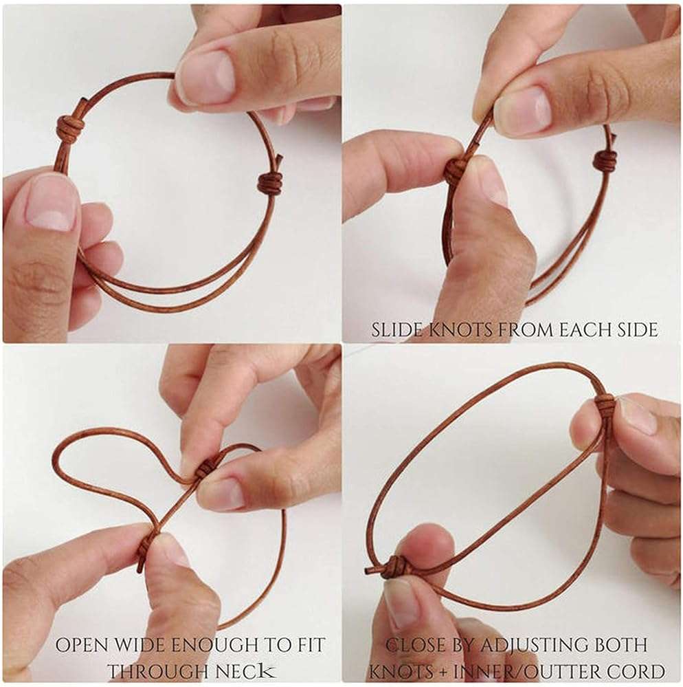 Premium Black Leather Cord Choker Necklace Double Knotted Adjustable Natural Cowrie Shell Necklace for Women Men - Image 7