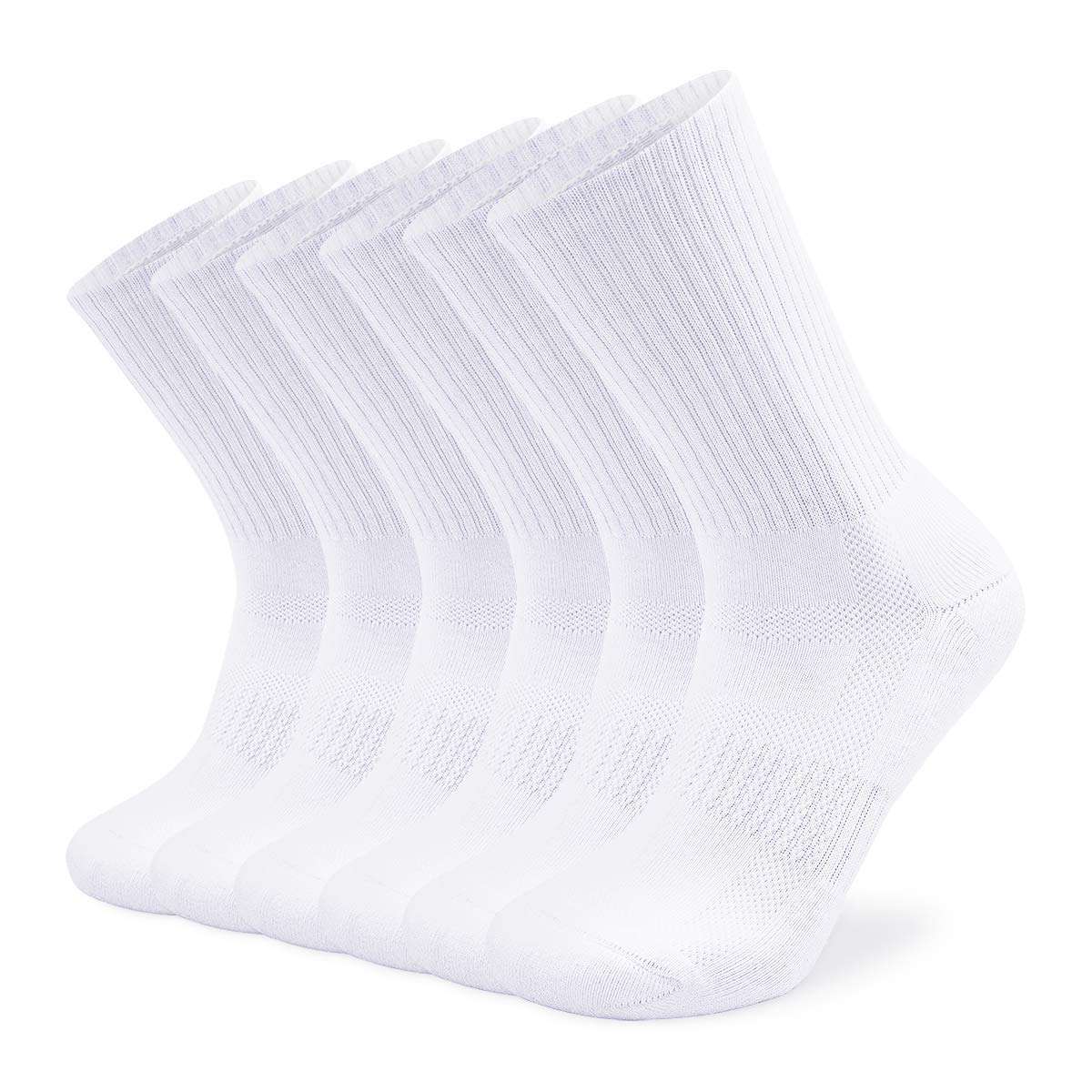 SOX TOWN Unisex Cushioned Crew Training Athletic Socks Men & Women with Combed Cotton Moisture Wicking Breathable Performance - Image 1
