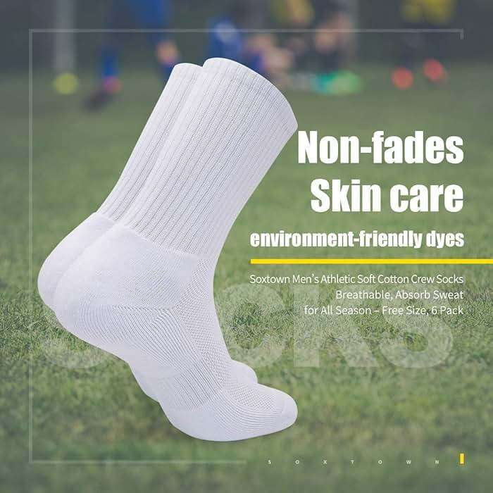 SOX TOWN Unisex Cushioned Crew Training Athletic Socks Men & Women with Combed Cotton Moisture Wicking Breathable Performance - Image 3