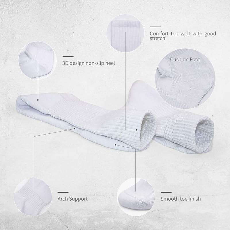 SOX TOWN Unisex Cushioned Crew Training Athletic Socks Men & Women with Combed Cotton Moisture Wicking Breathable Performance - Image 6
