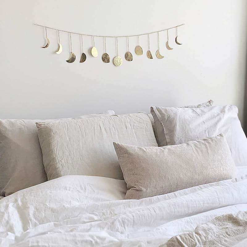 BASE ROOTS Moon Phase Wall Decor, Celestial Décor, Moon Décor & Boho Wall Décor, Gold Wall Art for Bedroom & Living Room, Bohemian Wall Decor, Handmade Hammered Metal 36" 13 Phases Moon Wall Decor, Gift for Women & Kids - Image 9