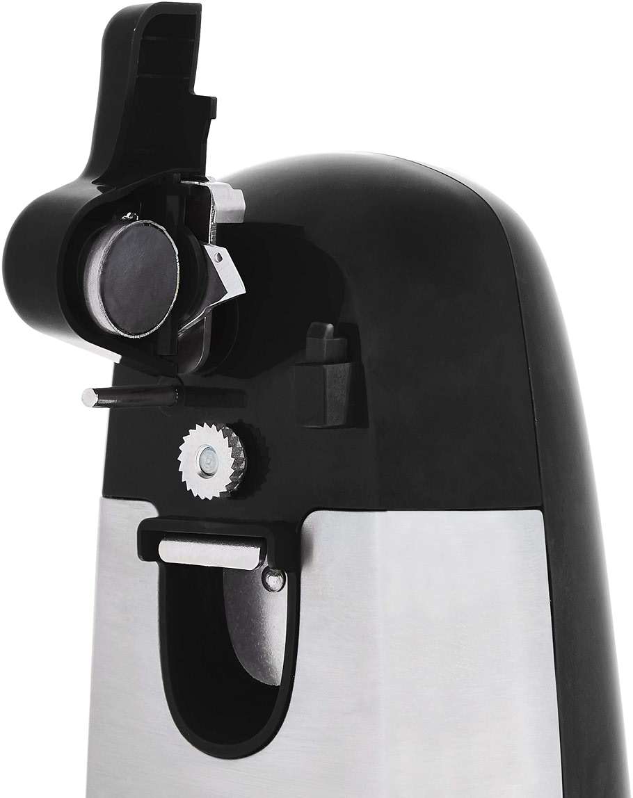Amazon Basics 3-In-1 Electric Can Opener, Bottle Opener and Knife Sharpener with Stainless Steel Blade, Magnetic Lid Holder, Safe, Easy to Use, Powerful, Sleek Design, 50W, Black - Image 5