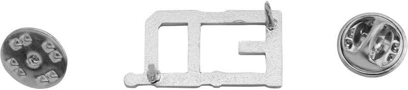 Smith & Warren 1/2" F.D. Letter Collar Brass Rank Insignia Silver Finish Fire Uniform Pin - Image 3