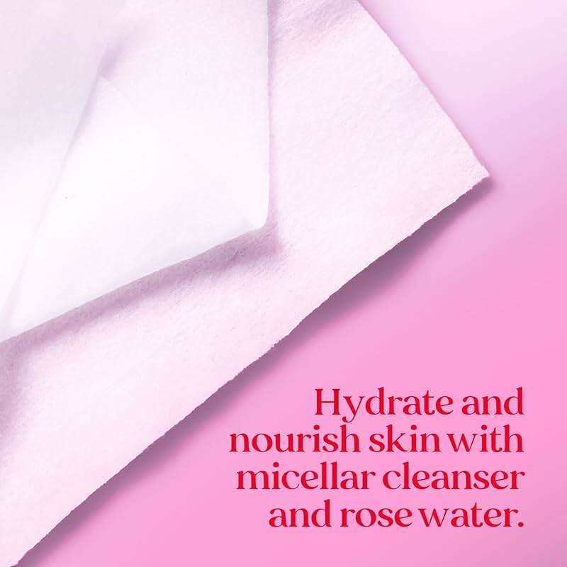 Burt’s Bees Micellar Rose Water Facial Towelettes, 100% Plant Based Cloth; 99% Natural Origin; Remove Makeup, Cleanse, Hydrate; No Greasy, Oily Residue; All Skin Types (Pack May Vary) - Image 3