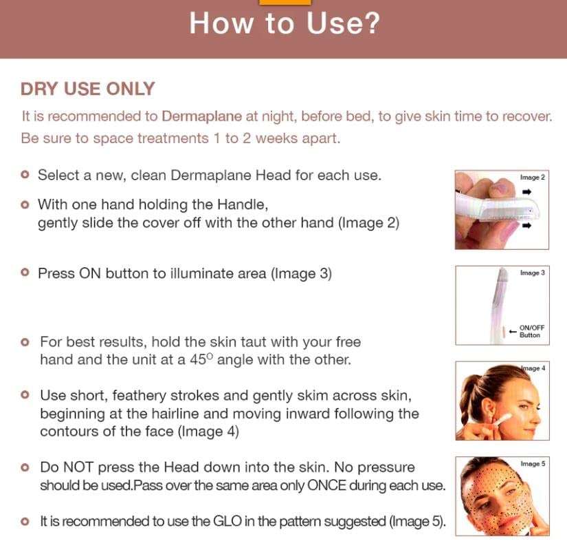 Finishing Touch Flawless Dermaplane Glo Lighted Facial Exfoliator - Non-Vibrating and Includes 6 Replacement Heads, White/Rose Gold - Image 8