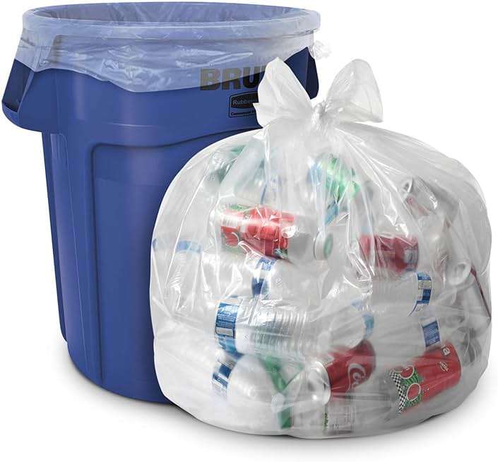 Aluf Plastics 33 Gallon Clear Trash Bags - 33" x 39" - 1.5 MIL (eq) - CSR Series - Heavy Duty Industrial Liners Clear Garbage Bags for Recycling, Contractors, Storage, Outdoor, 1 Count (Pack of 100) - Image 1