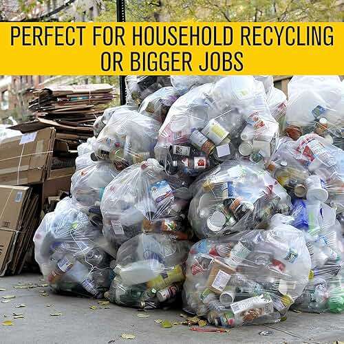 Aluf Plastics 33 Gallon Clear Trash Bags - 33" x 39" - 1.5 MIL (eq) - CSR Series - Heavy Duty Industrial Liners Clear Garbage Bags for Recycling, Contractors, Storage, Outdoor, 1 Count (Pack of 100) - Image 4