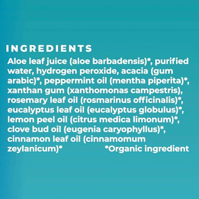 Essential Oxygen, Certified Organic Brushing Rinse, Combo, Peppermint, All Natural mouthwash, Dentist Recommended, Alcohol-Free Oral Care, 1 - 3 fl oz bottle and 1 - 16 fl oz bottle, BR (Pack of 2) - Image 7