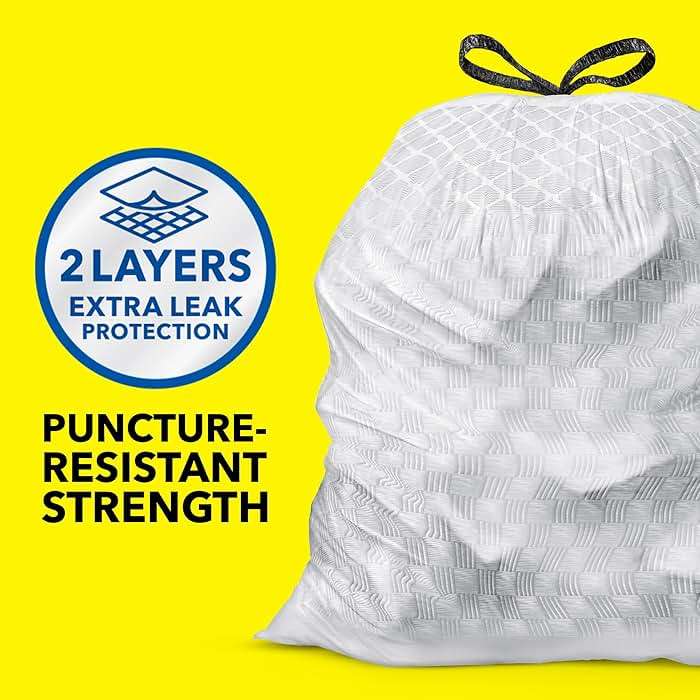 Glad Tall Kitchen Drawstring Trash Bags - Odorshield 13 Gallon White Trash Bag, Febreze Fresh Clean, 110 Count - Image 2