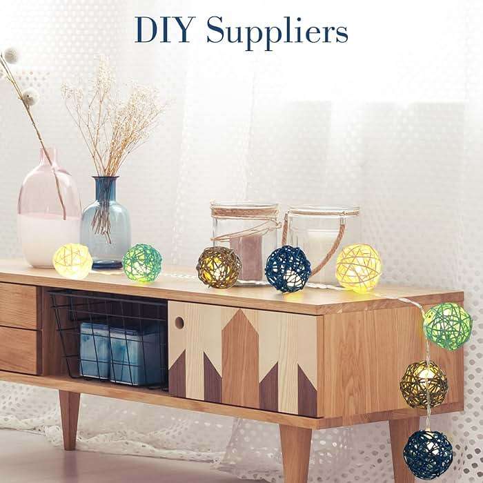 DomeStar 24PCS Blue Decorative Balls for Bowl Centerpiece, 2 Inch Rattan Balls Bowl Fillers Decor - Wicker Twig Orbs Spheres, Wedding Home Vase Table Decor - Image 6
