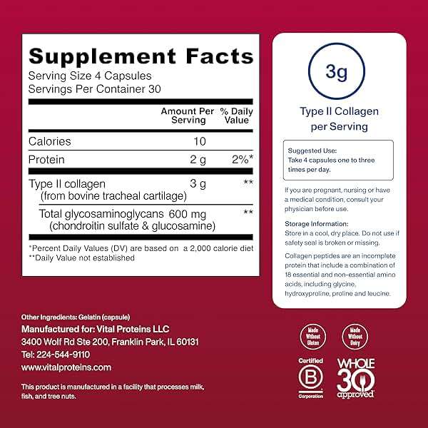 Vital Proteins Cartilage Collagen Pills, Type II Collagen & Chondroitin Sulfate Supplement for Recovery & Healthy Hair, Skin, Nails and Joints - 750 mg Serving with 120 Capsules - Image 4