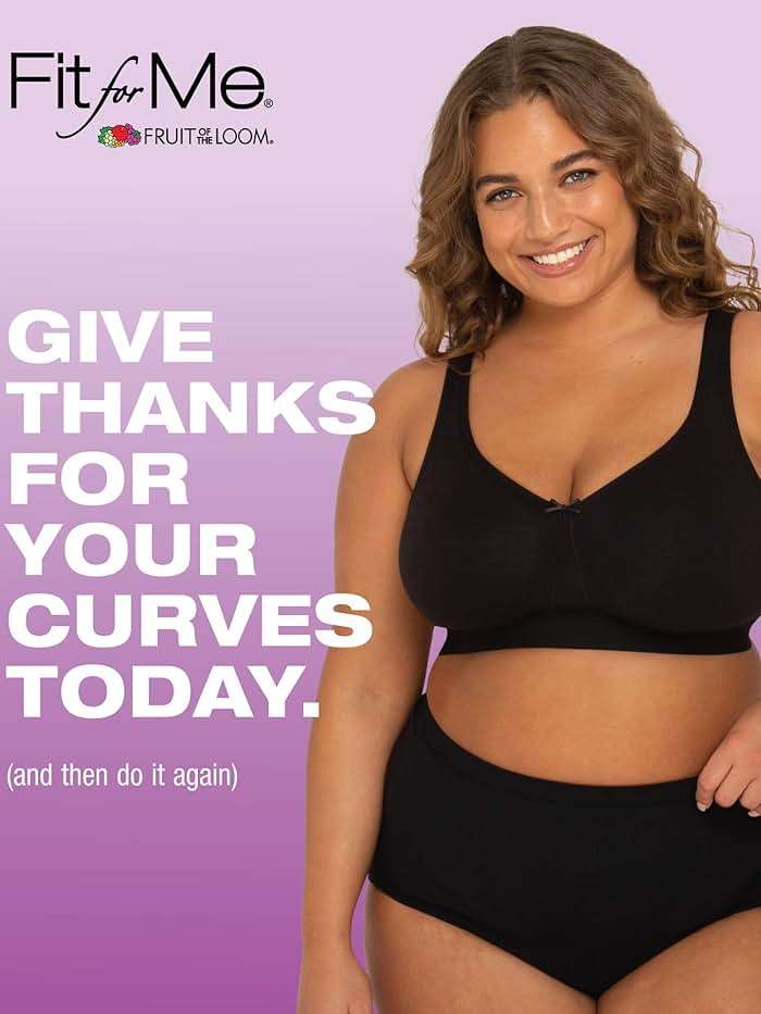Fruit of The Loom Womens Plus Size Wireless Cotton Bra - Image 5