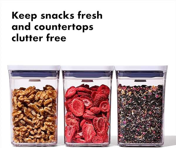 OXO Good Grips 3-PC Small Square Short POP Container Set - Image 3