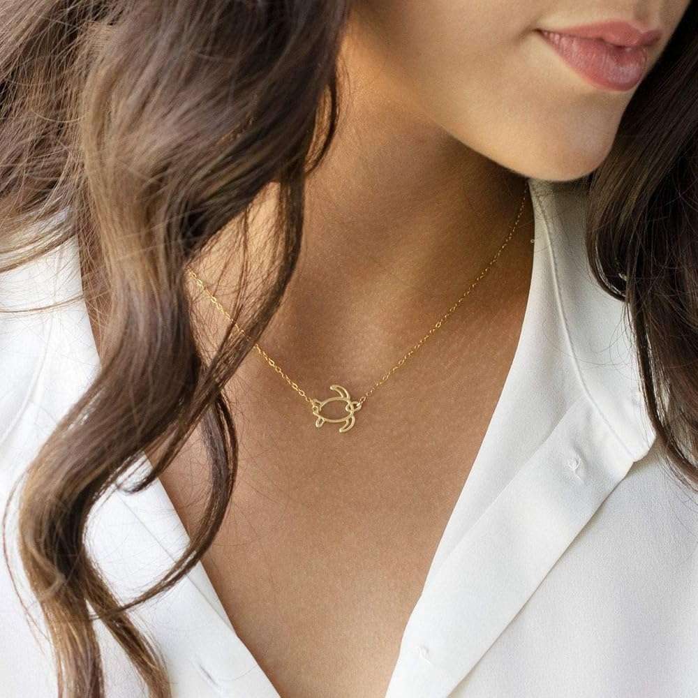 MEVECCO Gold Dainty Turtle Necklace for Women,14K Gold Plated Cute Tiny Boho Sea Tortoise Pendant Necklace - Image 5