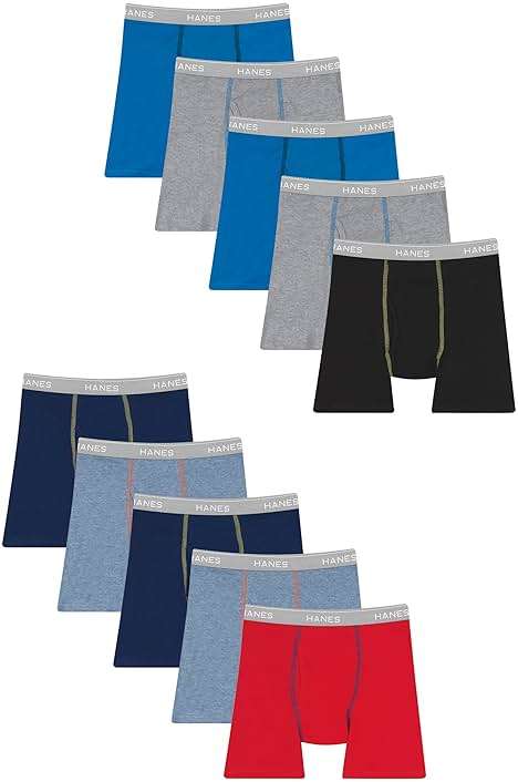 Hanes Boys' Underwear Boxer Briefs Or Briefs Pack, 8 Or 12 Pack, Cotton Stretch Underwear for Boys & Toddler Boys - Image 1