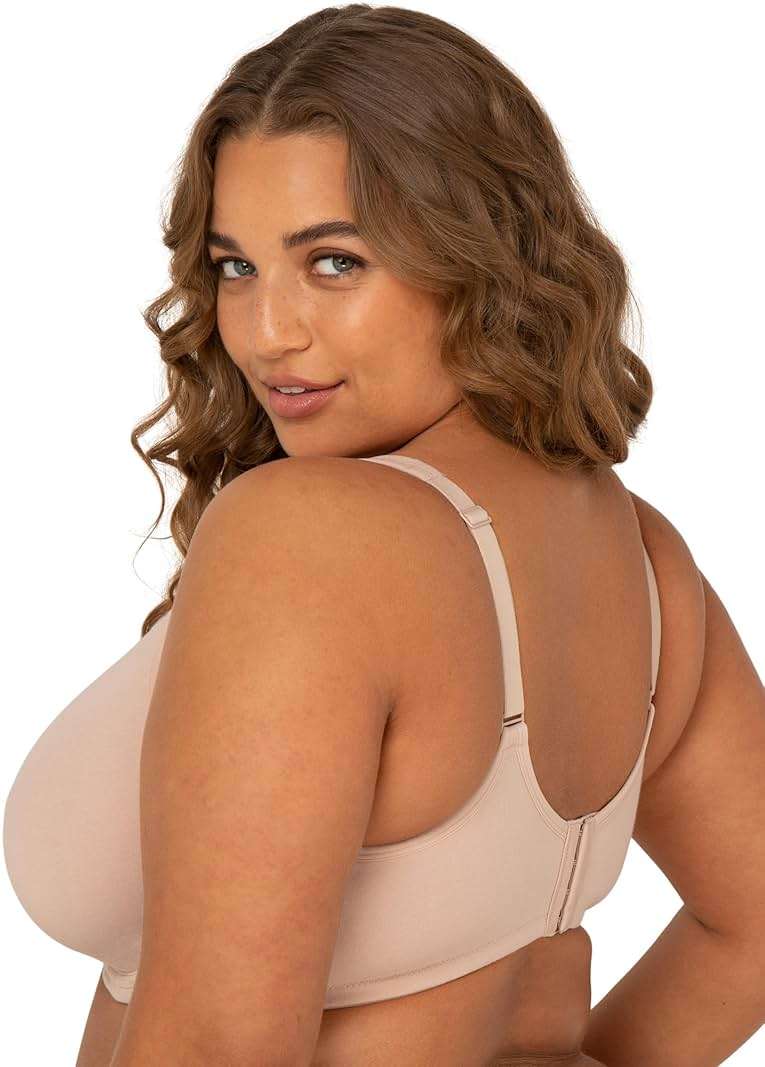 Fit For Me By Fruit of the Loom Women's Plus Size Cotton Unlined Underwire Bra-Pinch-Free Straps - Side and Back Smoothing - Image 2