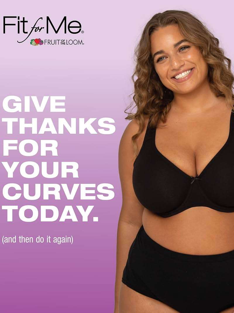 Fit For Me By Fruit of the Loom Women's Plus Size Cotton Unlined Underwire Bra-Pinch-Free Straps - Side and Back Smoothing - Image 5