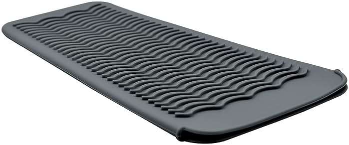 EIOKIT Silicone Heat Resistant Mat for Hair Iron, 11 x 5 inch, Grey, 1 Pack - Image 1