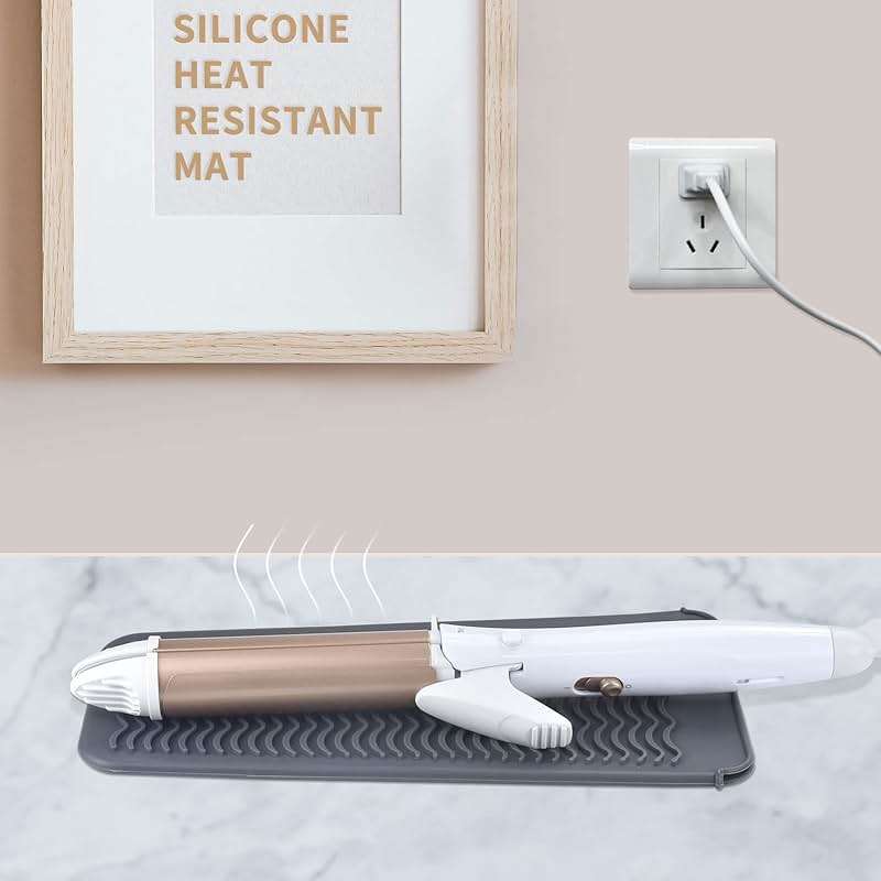 EIOKIT Silicone Heat Resistant Mat for Hair Iron, 11 x 5 inch, Grey, 1 Pack - Image 6