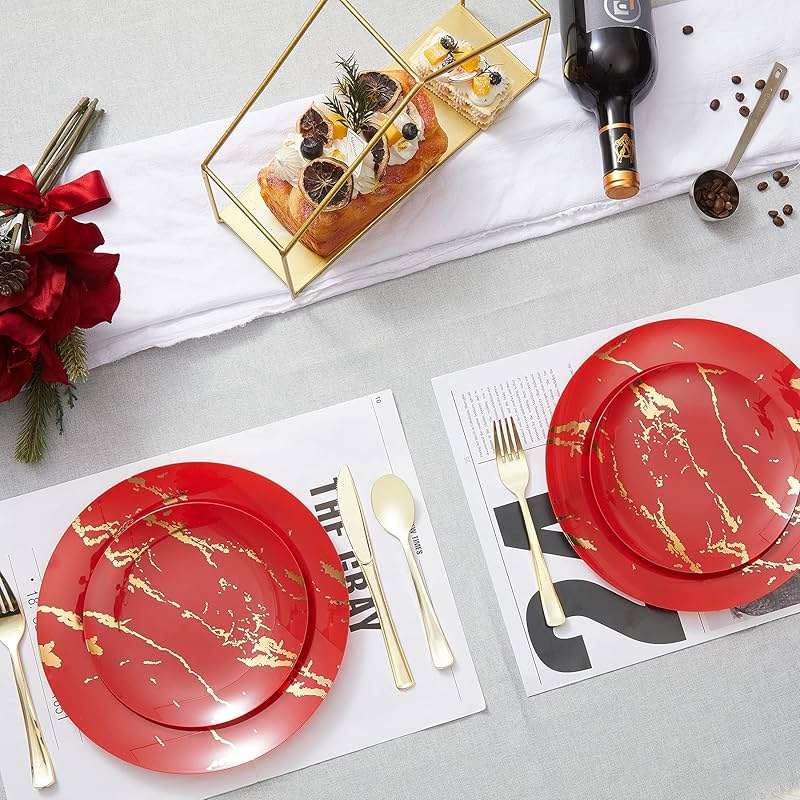 N9R 160pcs Gold Plastic Silverware - Gold Plastic Utensils Set - Tableware Flatware Kit 80 Forks, 40 Spoons, 40 Knives Disposable Cutlery Set for Party, Wedding, Birthday - Image 8