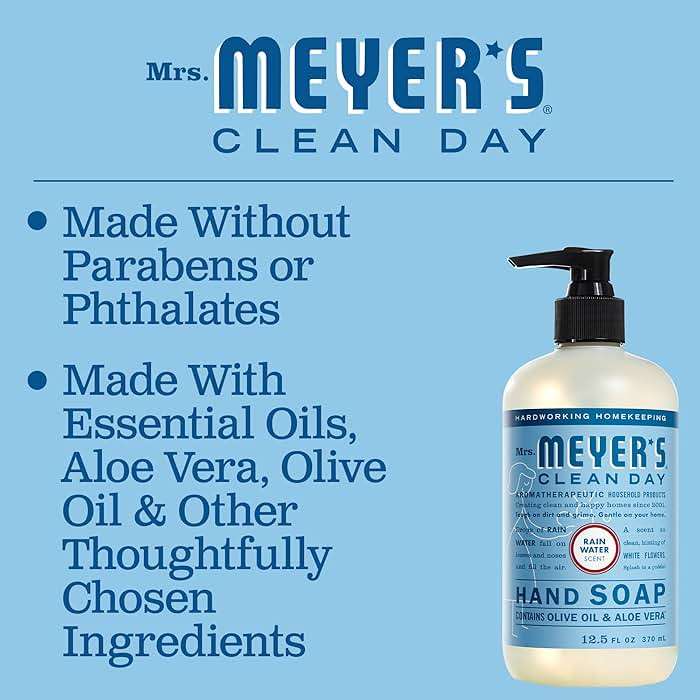 MRS. MEYER'S CLEAN DAY Hand Soap, Rain Water Scent, 12.5 Fl Oz Bottle - 3 Pack - Image 5