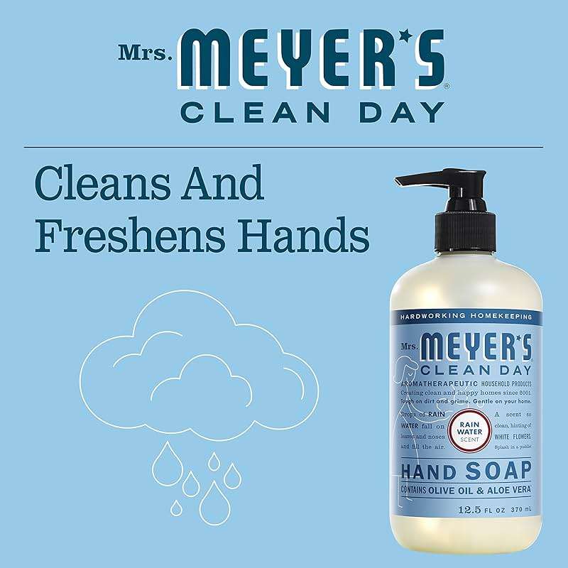 MRS. MEYER'S CLEAN DAY Hand Soap, Rain Water Scent, 12.5 Fl Oz Bottle - 3 Pack - Image 6