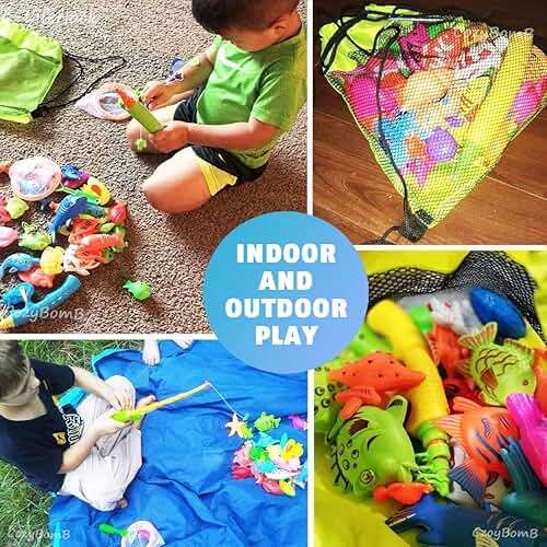 CozyBomB™ Magnetic Fishing Toys Game Set for Kids | Water Table Bathtub Kiddie Pool Party Pole Rod Net, Outdoor Plastic Floating Fish, Toddler Bath Color Ocean Sea Animals Birthday Gift Age 3-5 6 4-8 - Image 7