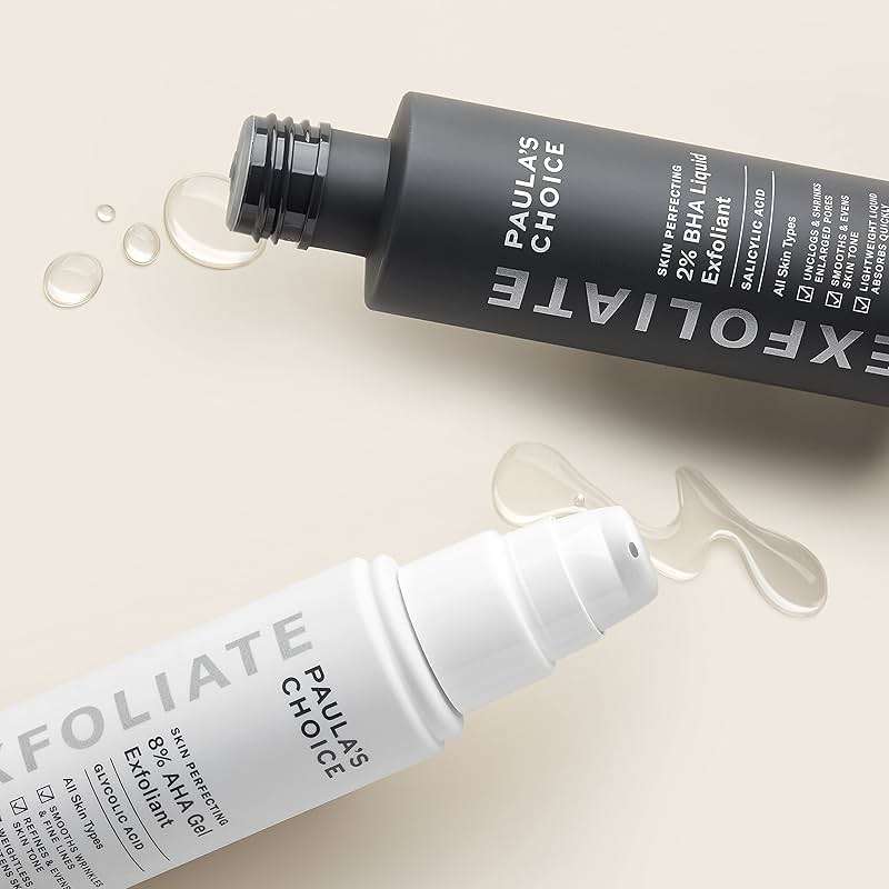 Paula's Choice SKIN PERFECTING 8% AHA Gel Exfoliant & 2% BHA Liquid Duo - Facial Exfoliants for Blackheads, Enlarged Pores, Wrinkles, and Fine Lines w/Glycolic and Salicylic Acid - Image 2
