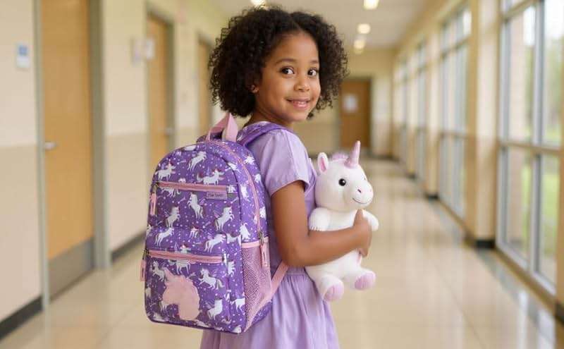Trail maker 17” Kids Character School Backpacks Plush for Girls with Side Pockets, Padded Straps - Image 7