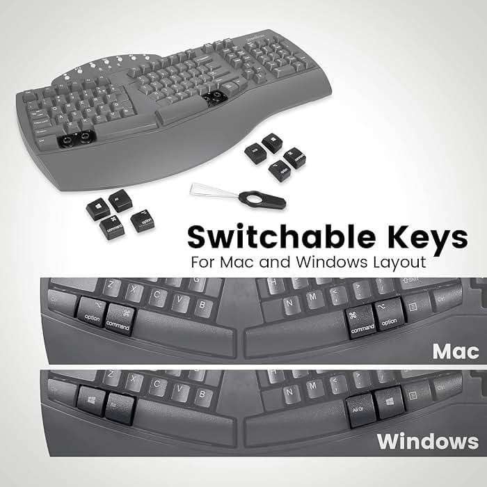 Perixx Periboard-612B Wireless Ergonomic Split Keyboard with Dual Mode 2.4G and Bluetooth Feature, Compatible with Windows 11 and Mac OS X System, Black, US English Layout - Image 6