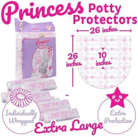 Princess Disposable Toilet Seat Cover for Kids 20 Pack, XL, Waterproof & Individually Wrapped Toddler Toilet Covers Disposable for Travel, Potty Liners for Toddlers, Potty Training for Girls and Boys - Image 2
