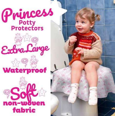 Princess Disposable Toilet Seat Cover for Kids 20 Pack, XL, Waterproof & Individually Wrapped Toddler Toilet Covers Disposable for Travel, Potty Liners for Toddlers, Potty Training for Girls and Boys - Image 3