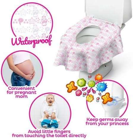 Princess Disposable Toilet Seat Cover for Kids 20 Pack, XL, Waterproof & Individually Wrapped Toddler Toilet Covers Disposable for Travel, Potty Liners for Toddlers, Potty Training for Girls and Boys - Image 5