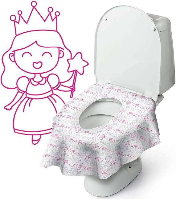 Princess Disposable Toilet Seat Cover for Kids 20 Pack, XL, Waterproof & Individually Wrapped Toddler Toilet Covers Disposable for Travel, Potty Liners for Toddlers, Potty Training for Girls and Boys - Image 8