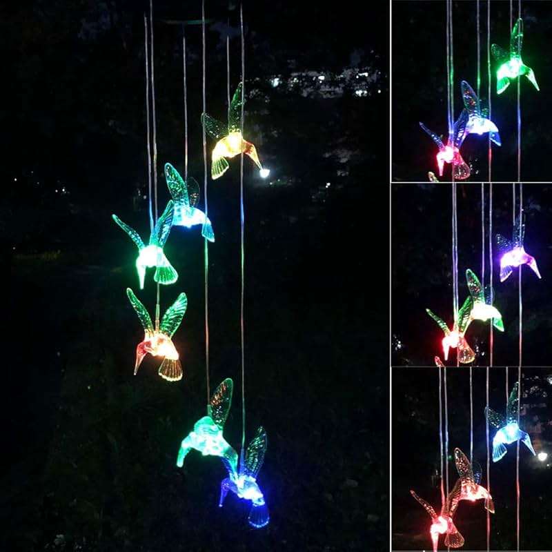Hummingbird Solar Chimes,Unique Birthday Gifts for Women/Mom/Grandma,Best Idears Grardening - Image 5