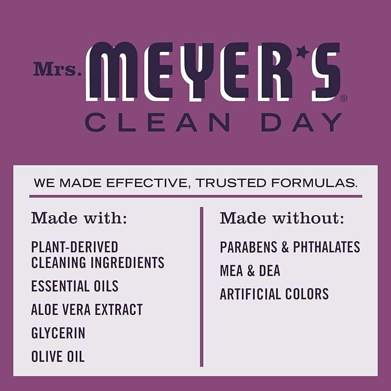 MRS. MEYER'S CLEAN DAY Liquid Hand Soap, Cruelty Free, Plum Berry Scent, 12.5 oz- Pack of 3 - Image 4