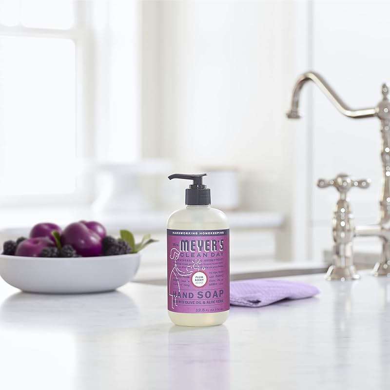 MRS. MEYER'S CLEAN DAY Liquid Hand Soap, Cruelty Free, Plum Berry Scent, 12.5 oz- Pack of 3 - Image 6