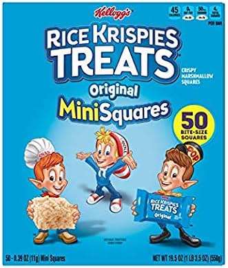 Kellogg's, Rice Krispies Treats Crispy Marshmallow Mini-Squares, Original, Single Serve, Display Box Caddy, 0.39 oz Bars (50 Count) - pack of 3 - Image 4