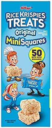 Kellogg's, Rice Krispies Treats Crispy Marshmallow Mini-Squares, Original, Single Serve, Display Box Caddy, 0.39 oz Bars (50 Count) - pack of 3 - Image 5