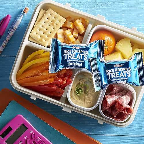 Kellogg's, Rice Krispies Treats Crispy Marshmallow Mini-Squares, Original, Single Serve, Display Box Caddy, 0.39 oz Bars (50 Count) - pack of 3 - Image 6