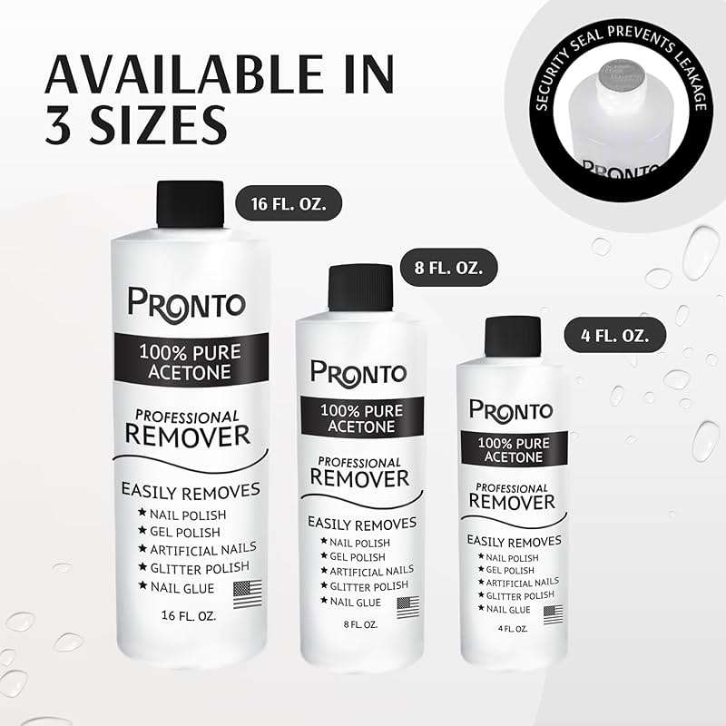 Pronto 100% Acetone Gel Nail Polish Remover - Gel Polish Remover for Nails | Acetone Nail Polish Remover For Nails for Removal of Glue, Gel, Acrylic & Dip | Gel Polish Remover, 8 Fl oz - Image 8