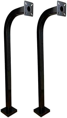 42” Pad Mount Gooseneck 2 Universal Heavy-Duty Steel Keypad Intercom Bolted Stand Curve Pedestal Slide Gate Post Offset Curb Mounts 13” Sweep for Card Readers and Access Control Keypads – Eagle EG088 - Image 1