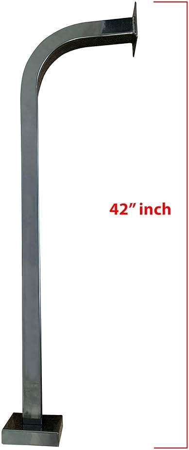 42” Pad Mount Gooseneck 2 Universal Heavy-Duty Steel Keypad Intercom Bolted Stand Curve Pedestal Slide Gate Post Offset Curb Mounts 13” Sweep for Card Readers and Access Control Keypads – Eagle EG088 - Image 6