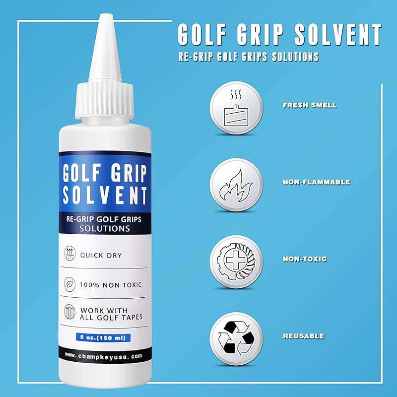 CHAMPKEY Deluxe Grip Repair Kits for Regripping Golf Clubs - Inlcudes Hook Knife, 2" x 10" Professional Tapes, 5 oz Solvent and Rubber Vise Clamp - Image 2