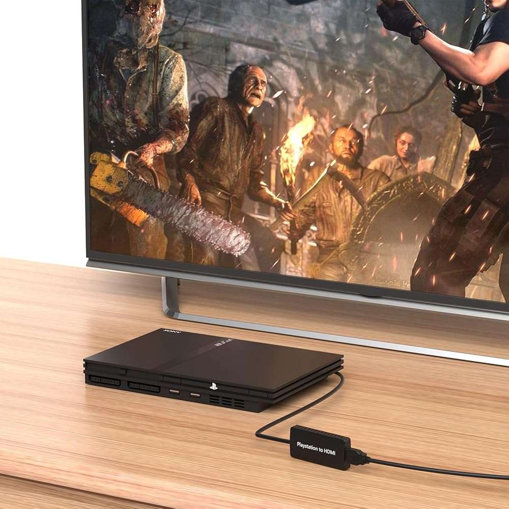 Y.D.F PS2 to HDMI Adapter PS2 HD-Link Cable Converter Support 4:3/16:9 Screen Aspect Ratio Switch Works for PlayStation 1/ PlayStation 2 HD Link Cable PS1 HDMI Adapter Converter - Image 3
