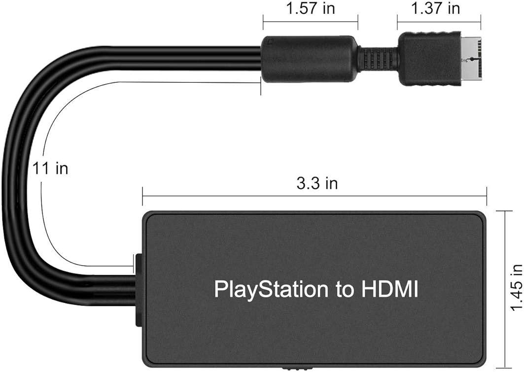 Y.D.F PS2 to HDMI Adapter PS2 HD-Link Cable Converter Support 4:3/16:9 Screen Aspect Ratio Switch Works for PlayStation 1/ PlayStation 2 HD Link Cable PS1 HDMI Adapter Converter - Image 8