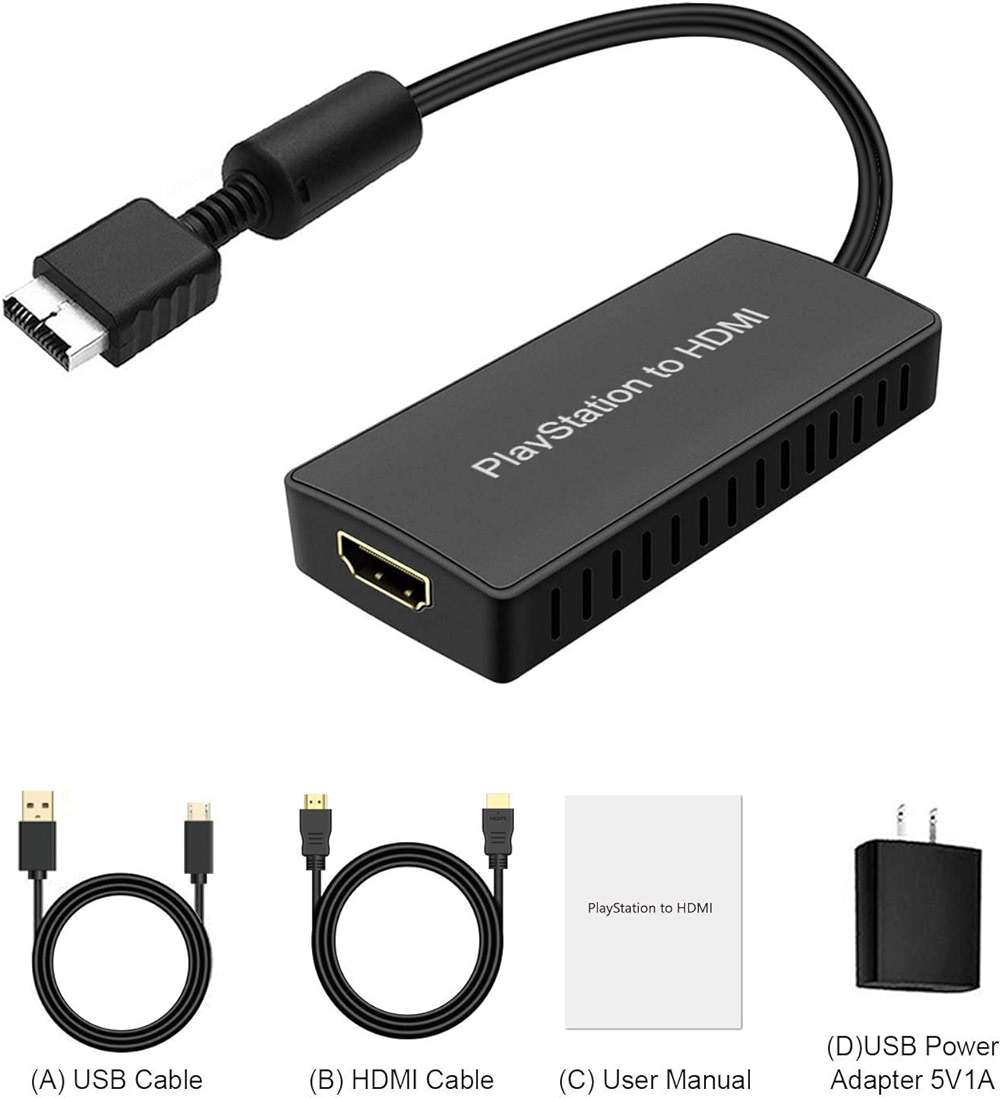 Y.D.F PS2 to HDMI Adapter PS2 HD-Link Cable Converter Support 4:3/16:9 Screen Aspect Ratio Switch Works for PlayStation 1/ PlayStation 2 HD Link Cable PS1 HDMI Adapter Converter - Image 9