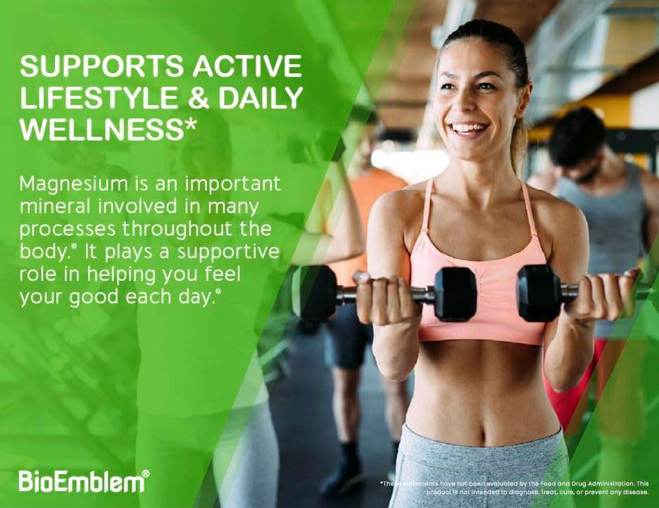 BioEmblem Triple Magnesium Complex | 300mg Magnesium Glycinate, Malate & Citrate | High Absorption Chelated Formula | Vegan, Non-GMO, Gluten-Free | 90 Capsules - Image 5